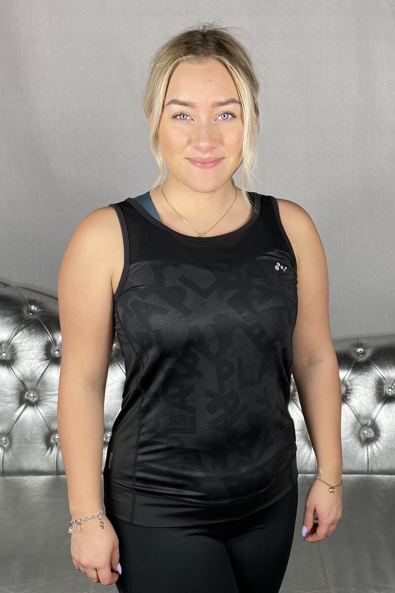 ONLYPLAY Training Top Dark Grey All-over Print Women - ONLY PLAY
