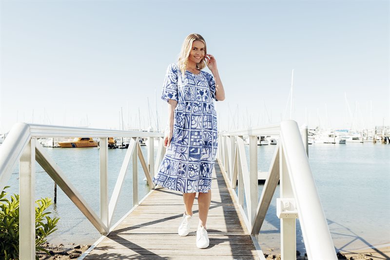 Yvonne Klänning Dam Block Blue One Summer