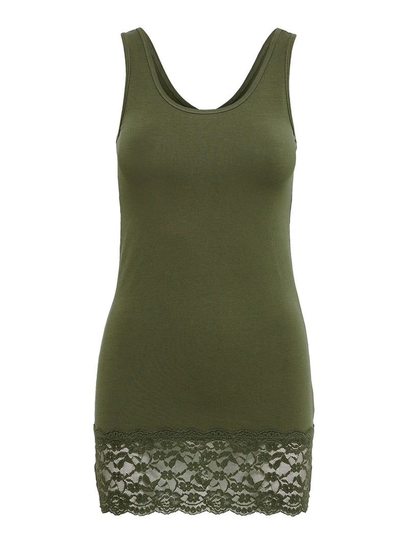 Live Love Long Lace Tank Top Kalamata Dam - ONLY