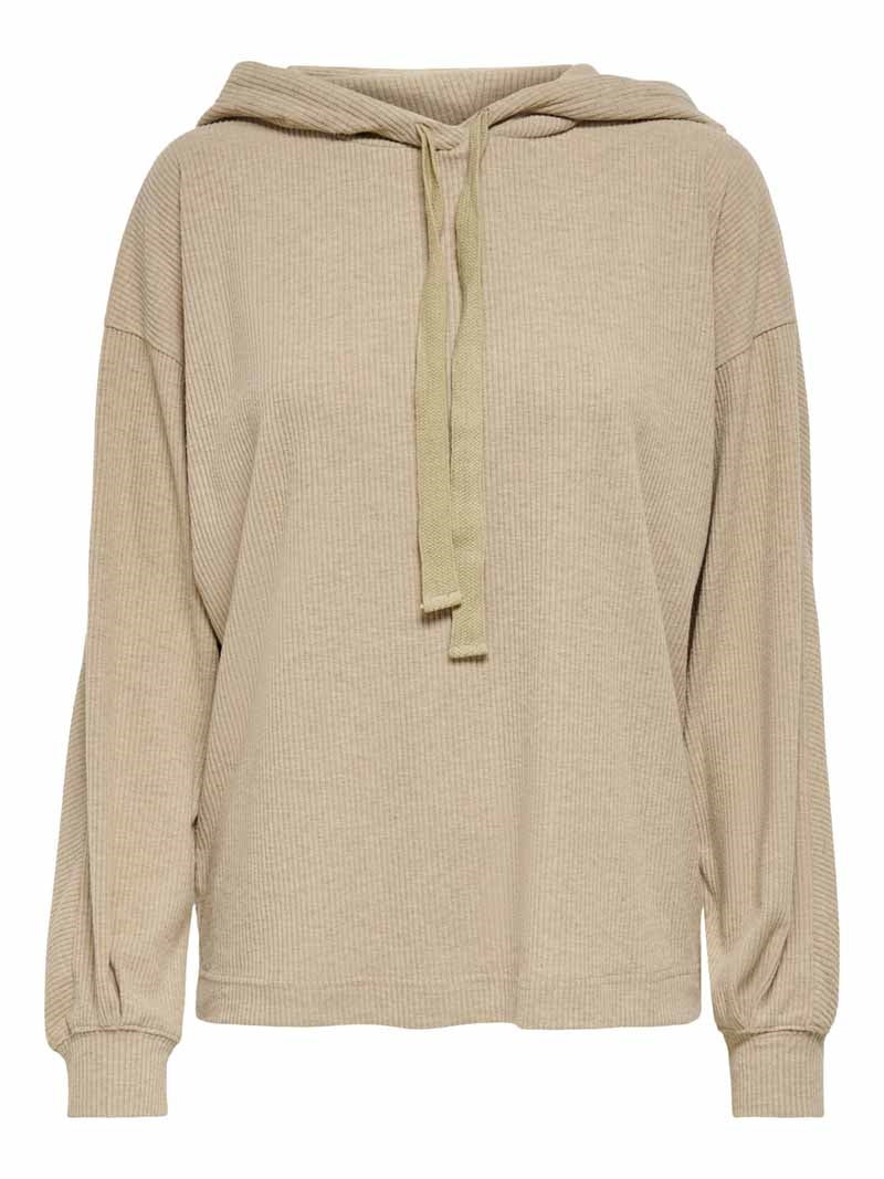 Zoe Long-Sleeved Hoodie Women Beige - ONLY