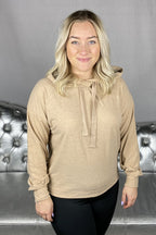 Zoe Long-Sleeved Hoodie Women Beige - ONLY