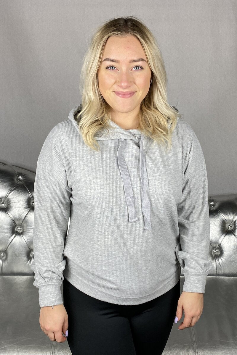 Zoe Long-Sleeved Hoodie Women Light Grey Melange - ONLY