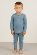 Ribbed Pajamas Kids Light Blue Petter & Kajsa