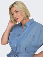 Pema Hannover Shirt Dress Women Medium Blue Denim | Smilebutiken - ONLY