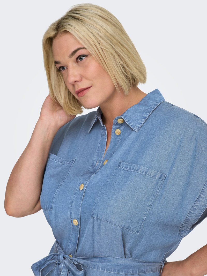 Pema Hannover Shirt Dress Women Medium Blue Denim | Smilebutiken - ONLY