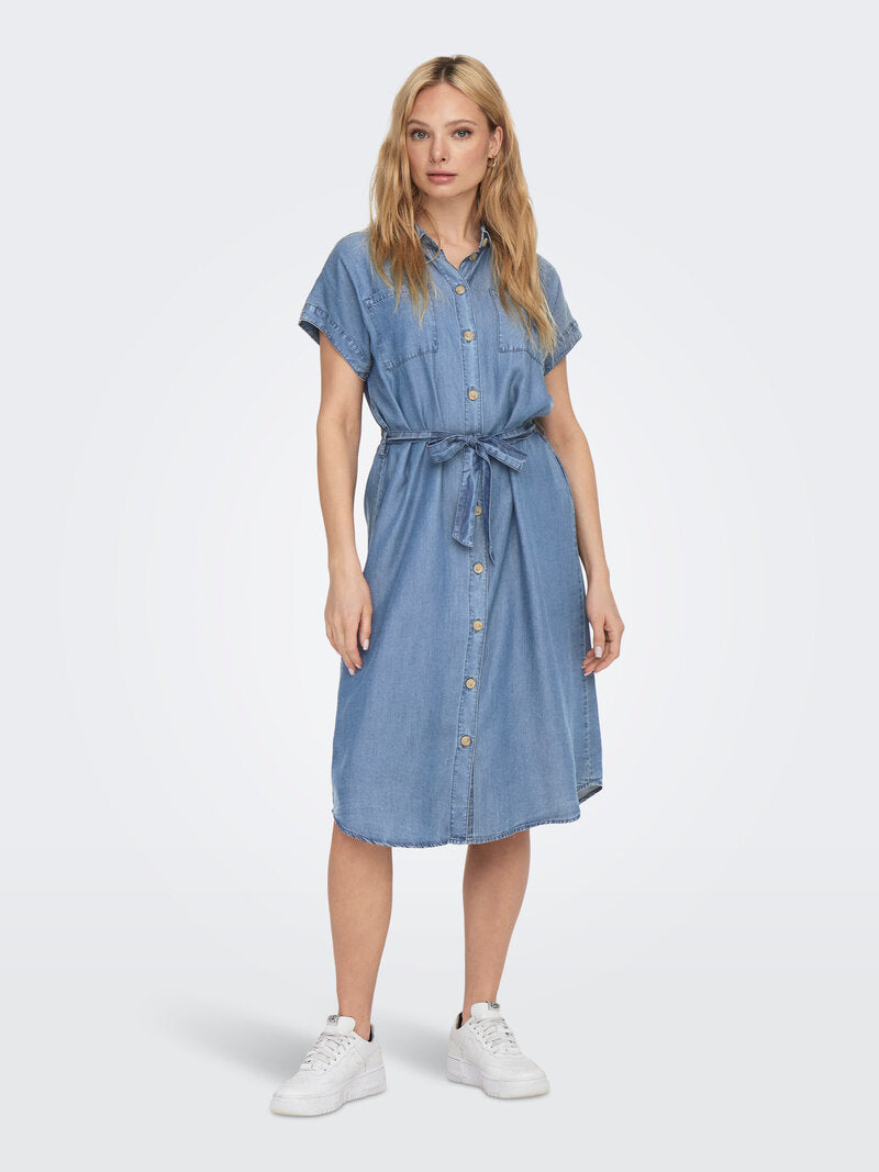 Pema Hannover Shirt Dress Women Medium Blue Denim | Smilebutiken - ONLY