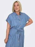 Pema Hannover Shirt Dress Women Medium Blue Denim | Smilebutiken - ONLY