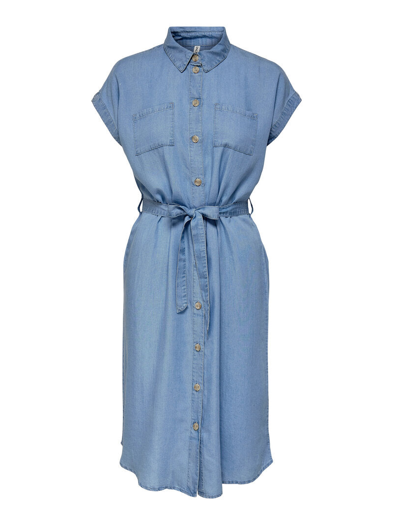 Pema Hannover Shirt Dress Women Medium Blue Denim | Smilebutiken - ONLY