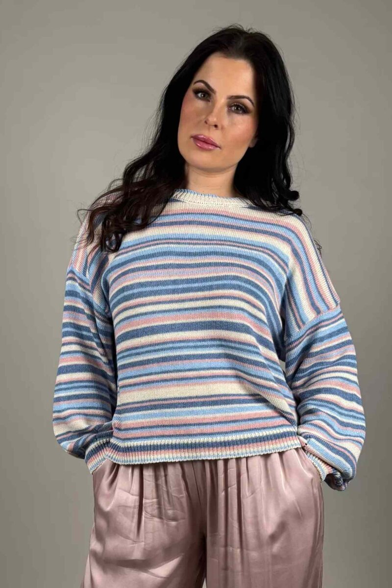 Phoebe Stickad Tröja Dam Blå | Smilebutiken - Camicia