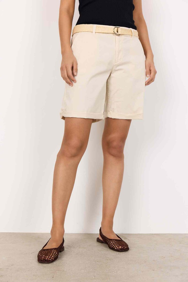 Rovena 1 Shorts With Belt Women Cream | Smilebutiken - Soyaconcept