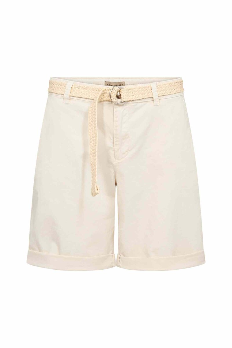 Rovena 1 Shorts With Belt Women Cream | Smilebutiken - Soyaconcept