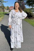 Amelia Dress Women White Grey NEW