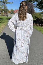 Amelia Dress Women White Grey NEW