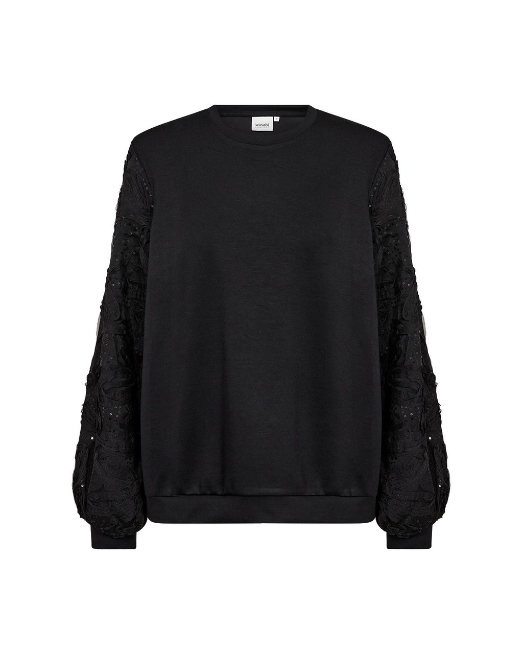 Sabina 126 Tröja Paljettärmar Dam Svart Black | Smilebutiken - Wasabiconcept