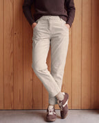 Scarlett Barrel Byxa Washed Velvet Dam Cashmere Beige | Smilebutiken - Cecil