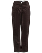 Scarlett Barrel Byxa Washed Velvet Dam Truffle Brown | Smilebutiken - Cecil