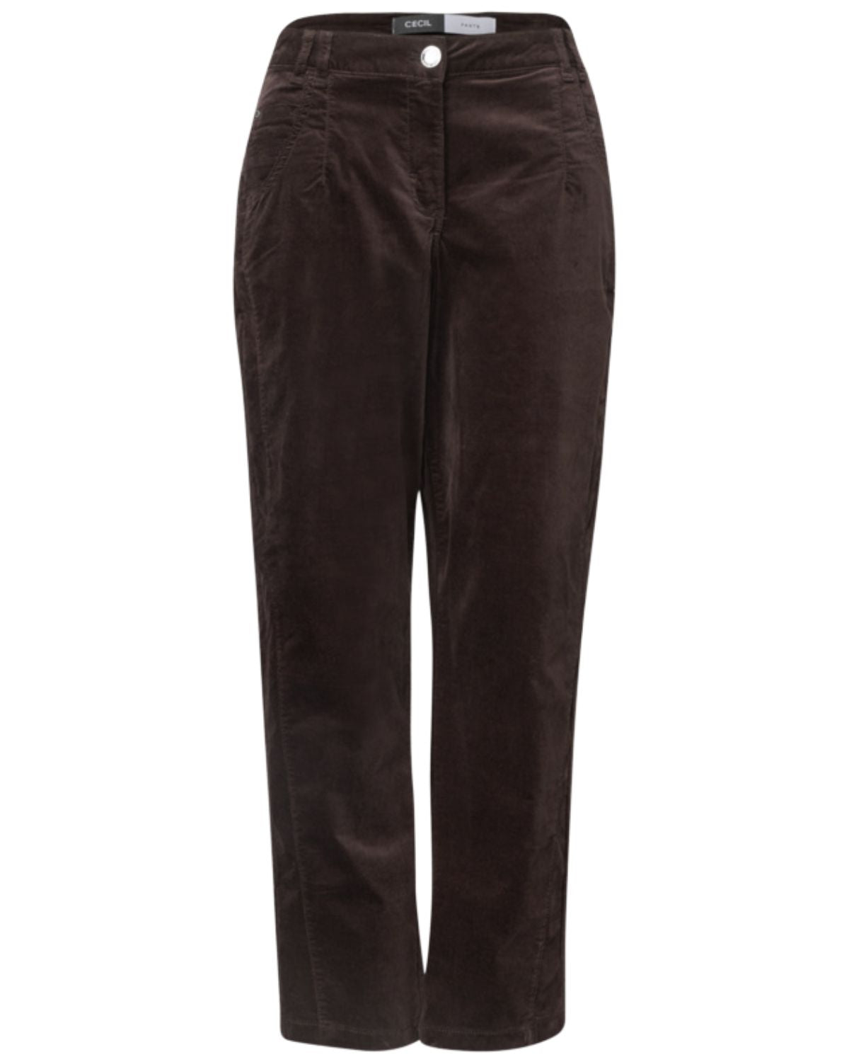 Scarlett Barrel Byxa Washed Velvet Dam Truffle Brown | Smilebutiken - Cecil