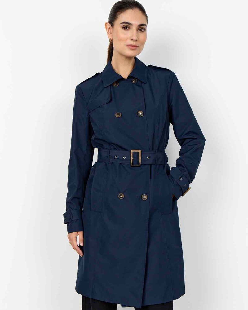 Sevin 2 Trench Coat Women Navy | Smilebutiken - Soyaconcept