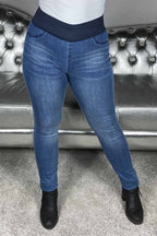 Shantal PA Denim Stretchjeans Dam Mellanblå Medium Blue | Smilebutiken - Freequent