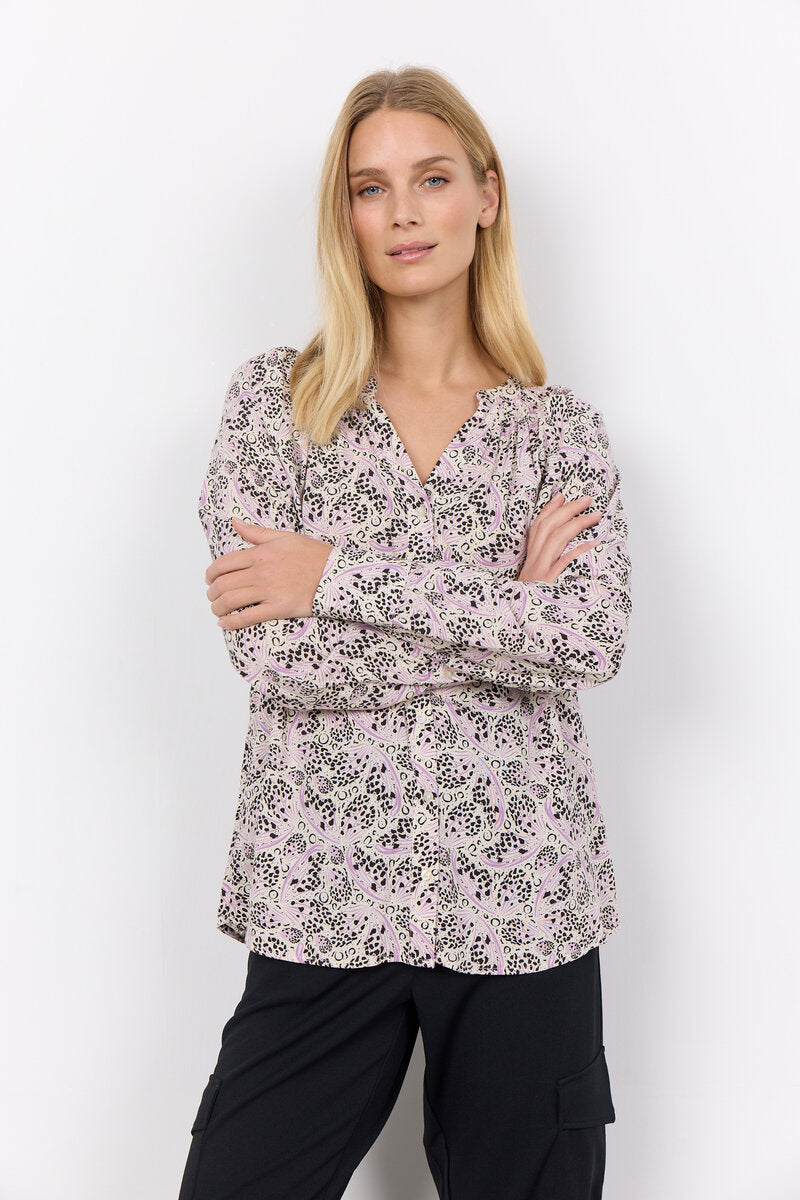 Agnes Blouse Women Lilac Breeze Combi Soyaconcept
