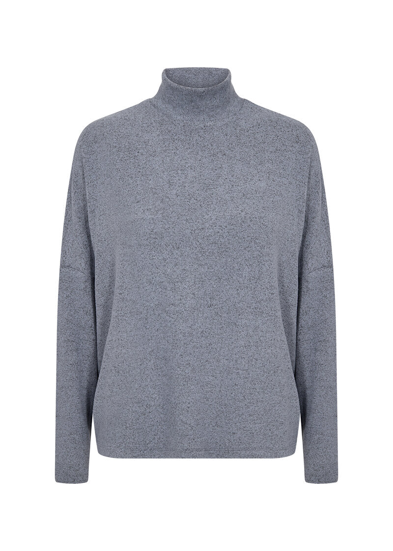 Biara Polo Shirt Women Flint Blue Melange Soyaconcept
