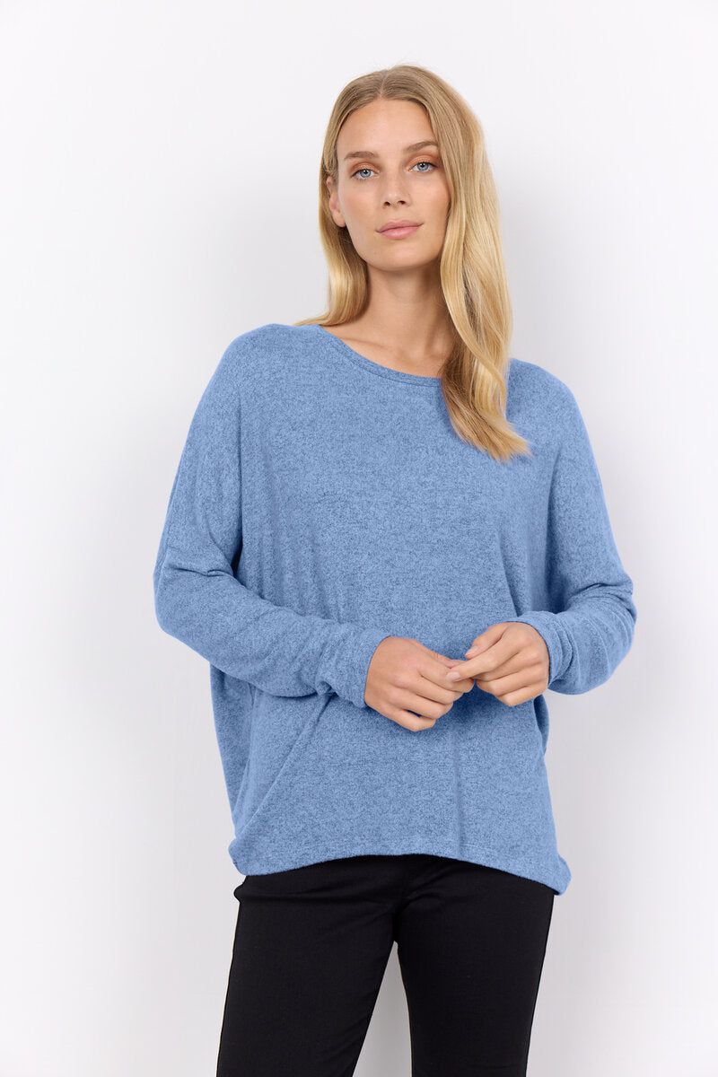 Biara Tröja Dam Air Blue Melange Soyaconcept