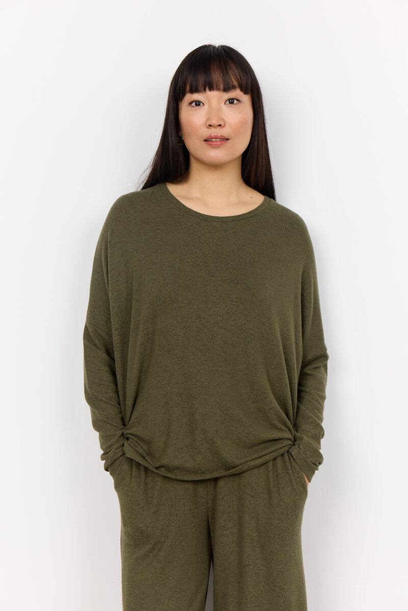 Biara Tröja Dam Olive Melange Soyaconcept