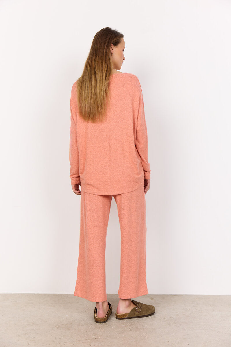 Biara Tröja Dam Peach Pink Melange Soyaconcept