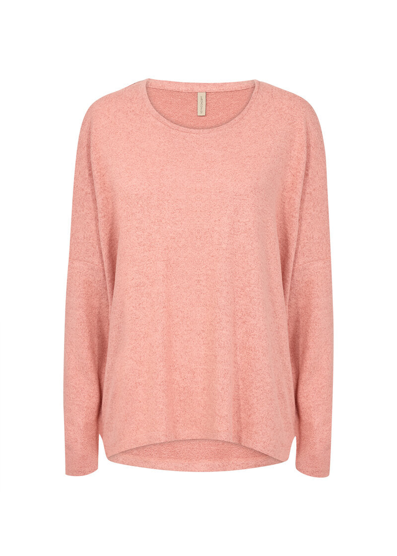 Biara Tröja Dam Peach Pink Melange Soyaconcept
