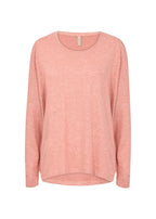 Biara Tröja Dam Peach Pink Melange Soyaconcept