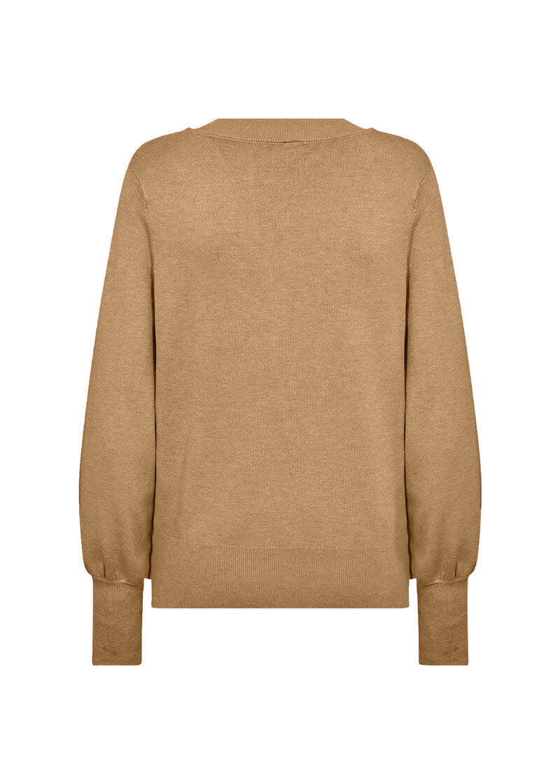 Dollie 738 V-Neck Pullover Women Desert Brown Melange Soyaconcept