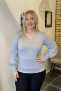 Dollie 738 V-neck Pullover Women Light Grey Melange Soyaconcept