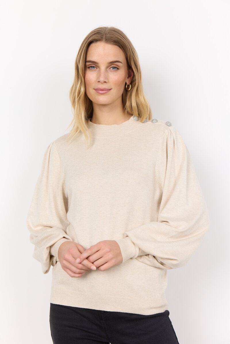 Dollie 745 Sweater Women Cream Melange Soyaconcept