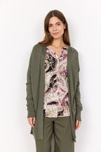Dollie Long Cardigan Women Dark Olive Melange Soyaconcept
