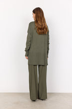 Dollie Long Cardigan Women Dark Olive Melange Soyaconcept