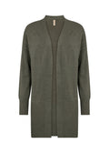 Dollie Long Cardigan Women Dark Olive Melange Soyaconcept