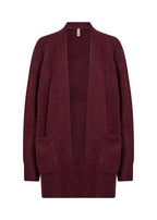 Gunna 13 Stickad Cardigan Dam Dark Red Melange Soyaconcept