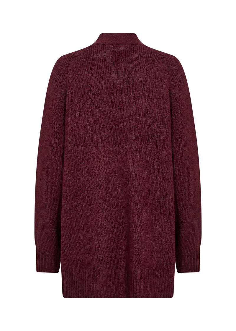 Gunna 13 Stickad Cardigan Dam Dark Red Melange Soyaconcept