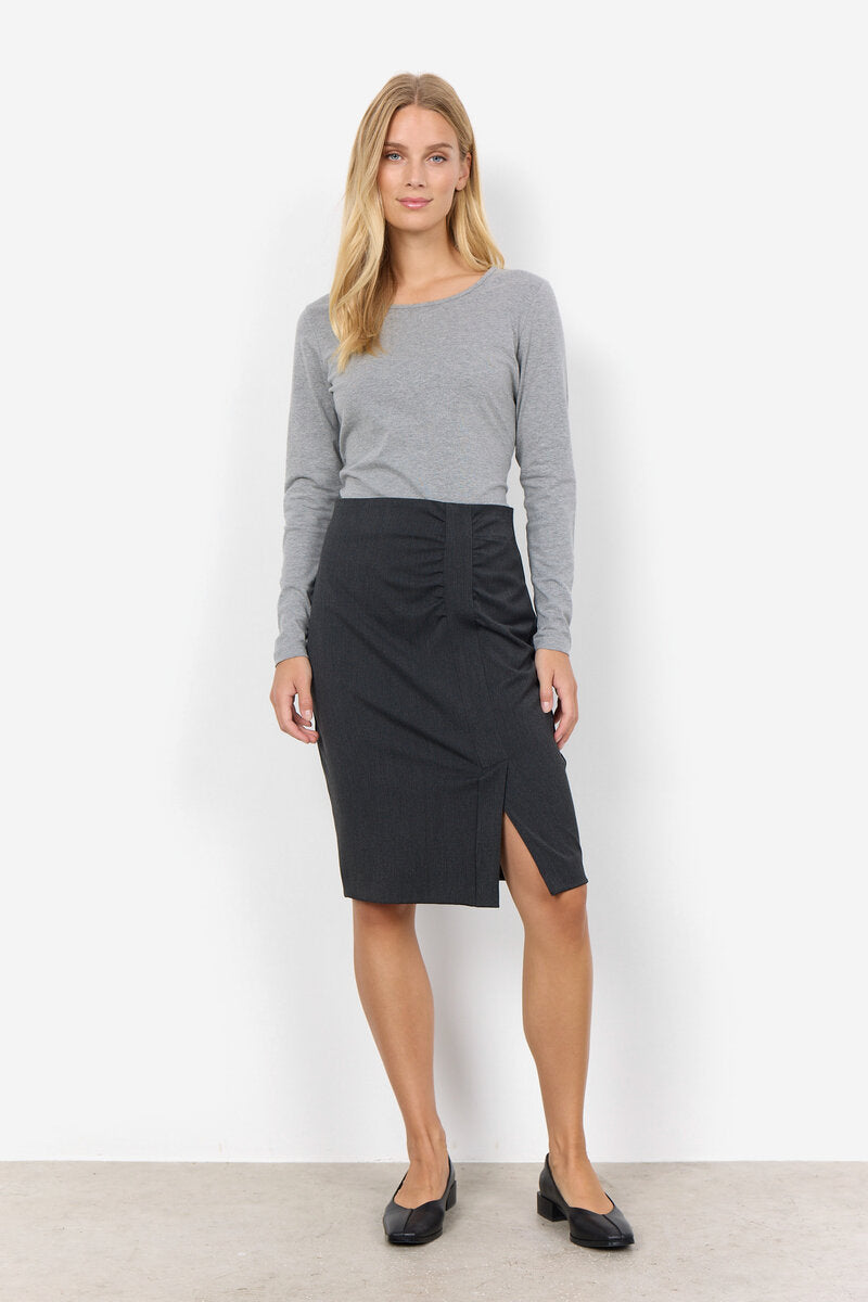 Honey Kjol Dam Dark Grey Melange Soyaconcept