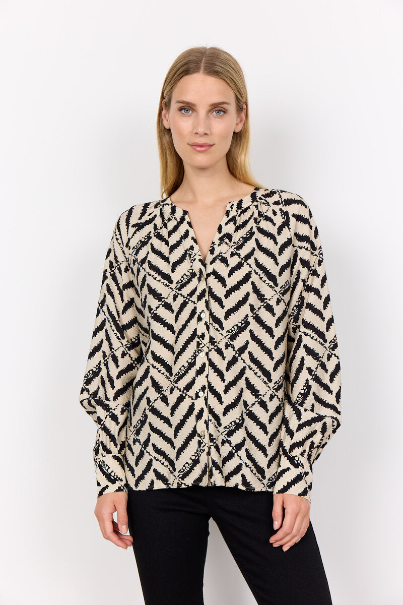 Inarose Blouse Women Black Combi Soyaconcept