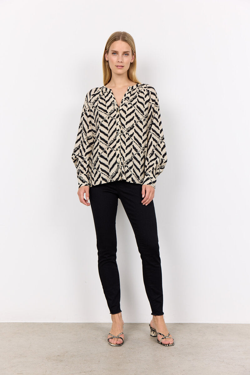Inarose Blouse Women Black Combi Soyaconcept