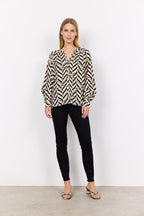 Inarose Blouse Women Black Combi Soyaconcept