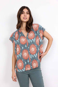 Leana 1 Top Women Dusty Red Combi Soyaconcept