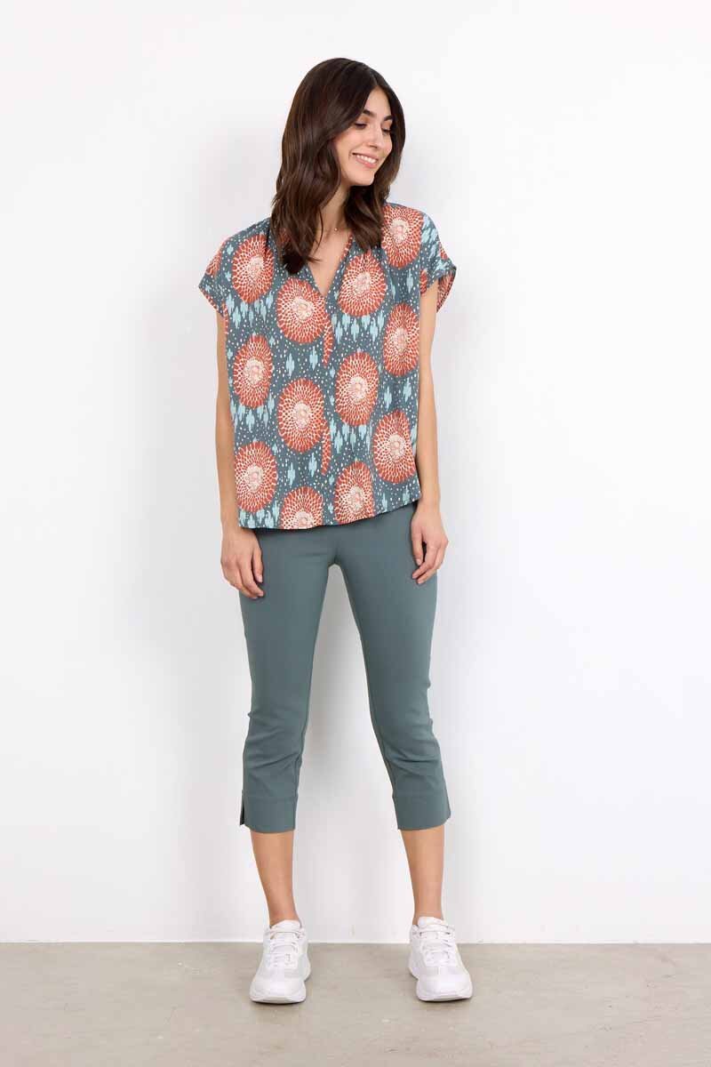 Leana 1 Top Women Dusty Red Combi Soyaconcept