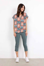 Leana 1 Top Women Dusty Red Combi Soyaconcept