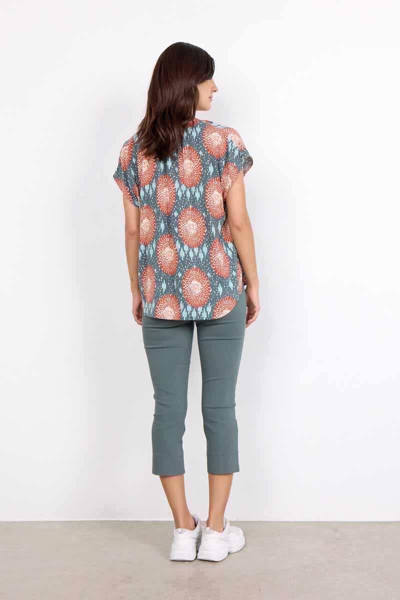 Leana 1 Top Women Dusty Red Combi Soyaconcept