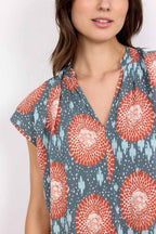 Leana 1 Top Women Dusty Red Combi Soyaconcept