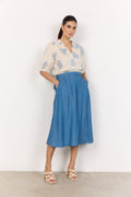 Liv 52 Skirt Women's Medium Blue Soyaconcept