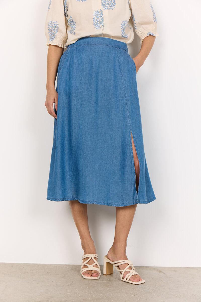 Liv 52 Skirt Women's Medium Blue Soyaconcept