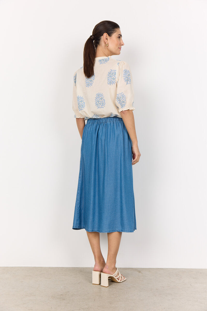 Liv 52 Skirt Women's Medium Blue Soyaconcept